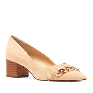 Brand New! Sole Society Karysa nude suede pointed toe ruffle detail size 7.5